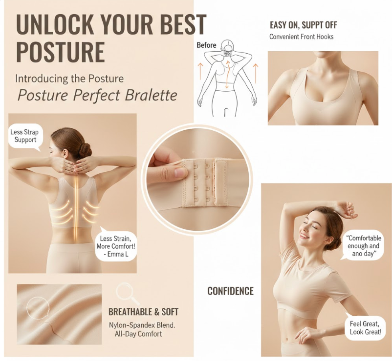 Front-Closure Posture Support Bra